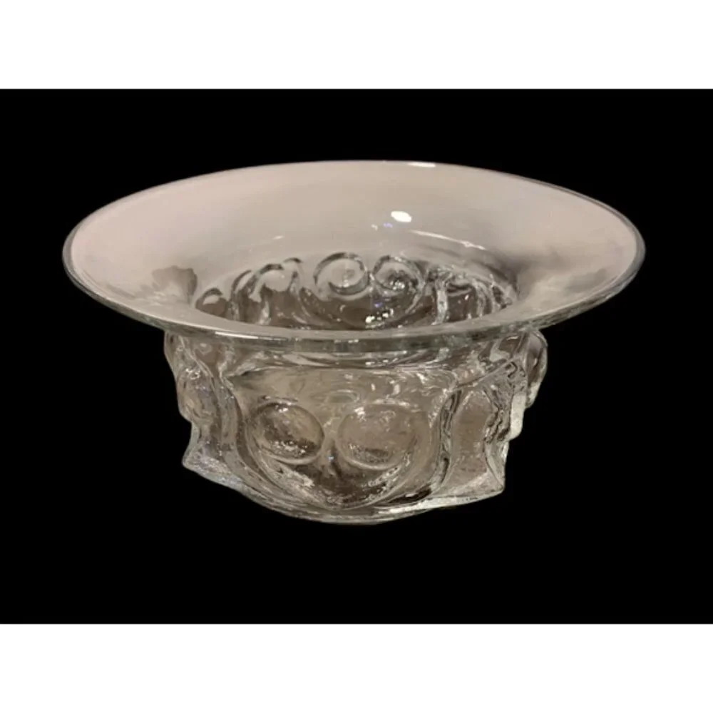 Large Vintage Mid-Century Modern Scandinavian Glass Bowl Centerpiece 11